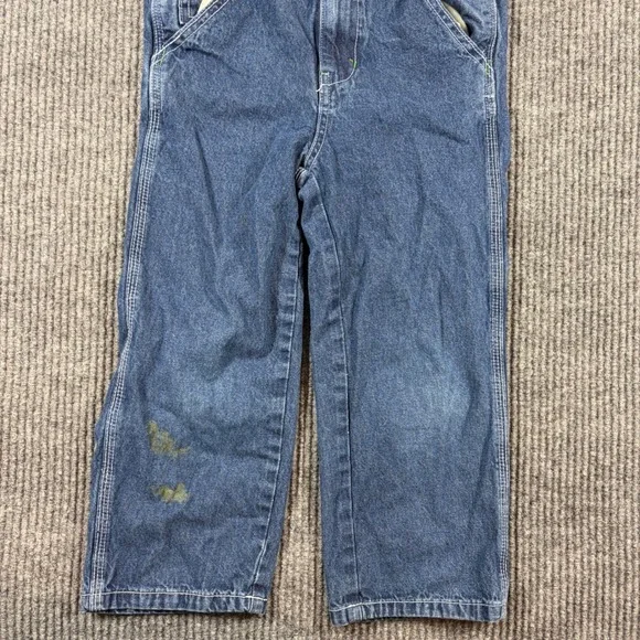 John Deere Kids Boys Blue Denim Overalls Size 6 Adjustable Straps Farming Style - Picture 3 of 9